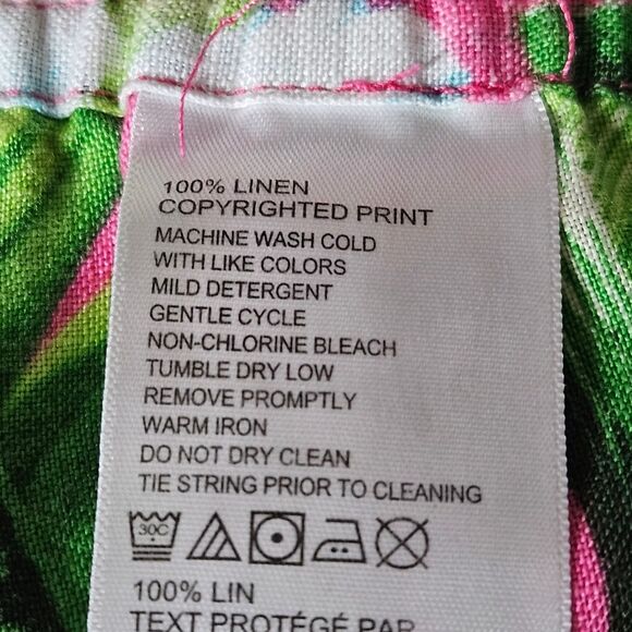 Tommy Bahama Tulum Blooms Tropical Wide Leg Drawstring Waist Linen Trouser Pants - Picture 6 of 11